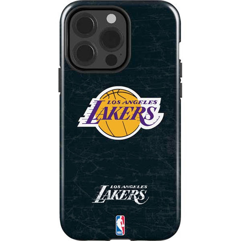 NBA Los Angeles Lakers Black Primary Logo iPhone 15 Pro Impact Case